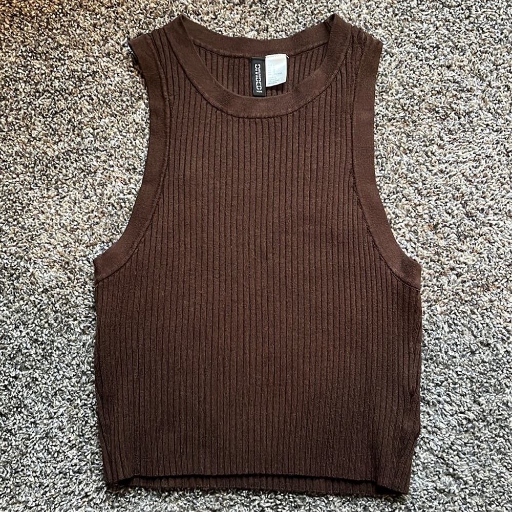 Brown Crop Tank Top H&M